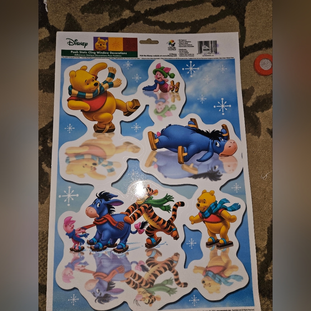 Disney Winnie the Pooh Winter Static Window Cling Set -
